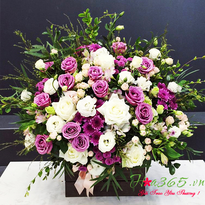hộp hoa đẹp, hộp hoa sinh nhật, hop hoa chuc mung khai trương dep 2018